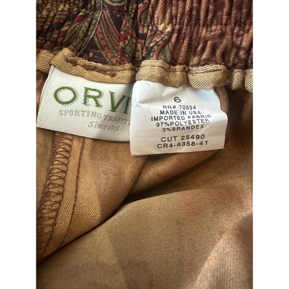 Orvis Autumn Floral Paisley Pleated Skirt Tapestry Bohemian Earth Tones Size 6 - Picture 5 of 8